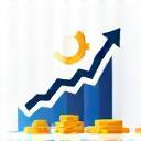 Icon representing a growth chart for revenue teams